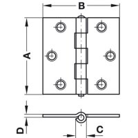 Häfele Scharnier gerollt 63 x 63 mm Stahl verzinkt mit losem Stift