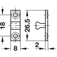 Häfele Ideal-Schnäpper Doppel-Kugelschnäpper Messing 43 mm zum Schrauben