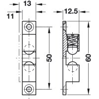 Häfele Ideal-Schnäpper Doppel-Kugelschnäpper Messing 60 mm zum Schrauben