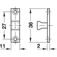 Häfele Ideal-Schnäpper Doppel-Kugelschnäpper Chrom 60 mm zum Schrauben