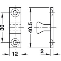 Häfele Ideal-Schnäpper Doppel-Kugelschnäpper Chrom 70 mm zum Schrauben