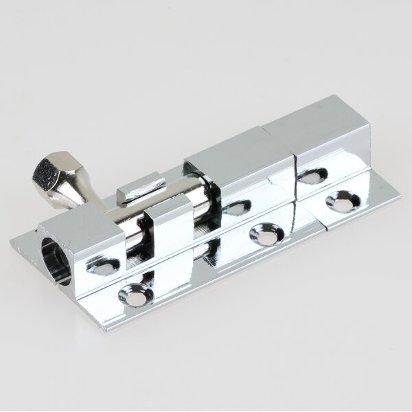 Häfele Möbelriegel Grendelriegel 40 x 25 mm Messing verchromt mit Schließwinkel