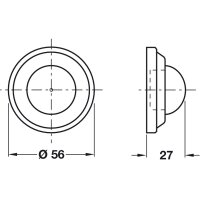 Häfele Türstopper Wandtürstopper 56mm zum Schrauben Messing poliert