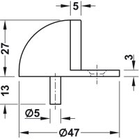 Häfele Türstopper Bodentürstopper Messing verchromt 47x27mm zum Schrauben