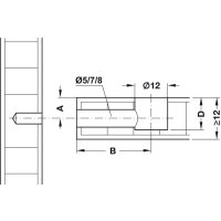 Häfele Minifix 12 Exzenter-Verbindergehäuse ohne Abdeckrand 12x9,5 mm vernickelt