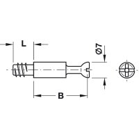 Häfele Verbindungsbolzen Minifix S100 mit Spezialgewinde 32x7 mm