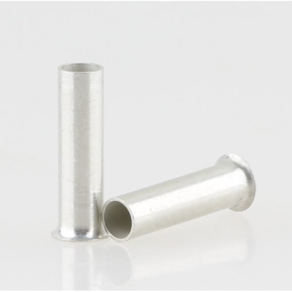 1000x Aderendhülsen 1,5 mm² 8 mm unisoliert aus Metall galvanisch versilbert