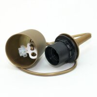 E27 Leuchtenpendel mit Baldachin, Kunststoff gold, 150 cm...