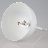 Lampen Baldachin Metall weiß 120x62 mm große Kugelform mit Pendelrohr und Leuchtenaufhänger