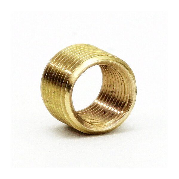M13x1 AG auf M10x1 IG Reduzier Gewinde-Adapter | Länge 10 mm | Messing roh