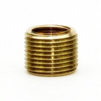M13x1 AG auf M10x1 IG Reduzier Gewinde-Adapter | Länge 10 mm | Messing roh