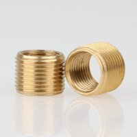 M13x1 AG auf M10x1 IG Reduzier Gewinde-Adapter | Länge 10 mm | Messing roh