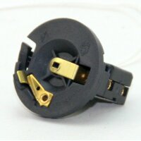 E27 Kunststoff-Lampenfassung schwarz mit Zugschalter und Außengewinde M10x1 IG