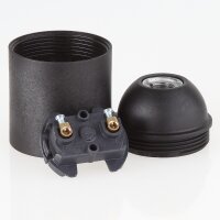 E27 Metall Fassungshülse Zierhülsen-Set Messing roh mit Lampenfassung und Zugentlaster