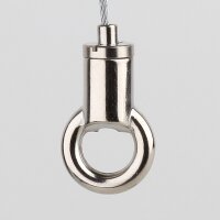 Messing Seilstopper 10x30 mm mit Öse, vernickelt