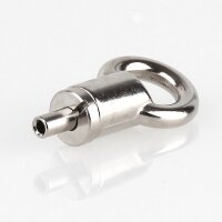 Messing Seilstopper 10x30 mm mit Öse, vernickelt