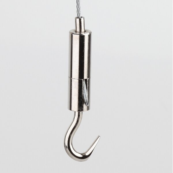 Ms Seilstopper seitlicher Ausgang 14,0 / 8,0 mm rundem Aufhängehaken vernickelt 9x31 mm