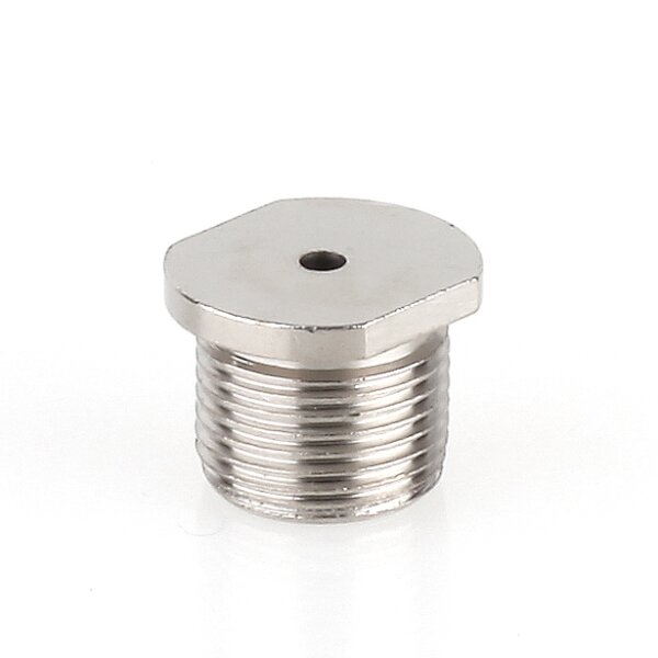 M13x1x10 mm Außengewinde Messing Seilstopper T-Nippel für Deckenhalter, vernickelt, 16x12 mm