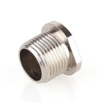 M13x1x10 mm Außengewinde Messing Seilstopper T-Nippel für Deckenhalter, vernickelt, 16x12 mm