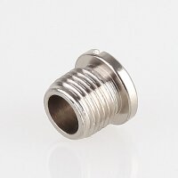 M10x1x8 mm Außengewinde Messing Seilstopper T-Nippel für Deckenhalter, vernickelt, 12x10 mm