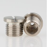 M10x1x8 mm Außengewinde Messing Seilstopper T-Nippel für Deckenhalter, vernickelt, 12x10 mm
