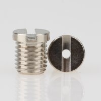 M8x1x8 mm Außengewinde Messing Seilstopper T-Nippel für Deckenhalter, vernickelt, 9x10 mm