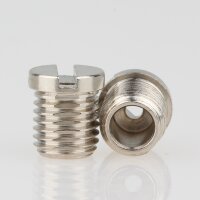M8x1x8 mm Außengewinde Messing Seilstopper T-Nippel für Deckenhalter, vernickelt, 9x10 mm