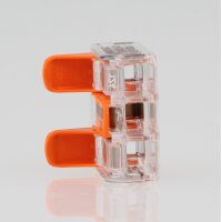 Wago 221-413 Compact Verbindungsklemme 3-polig, transparent, für alle Leiterarten