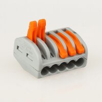 Wago 222-415 Universal Verbindungsklemme 5-polig, grau,...