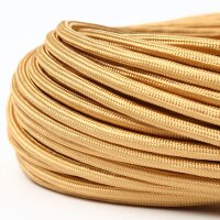 Textilkabel Stoffkabel gold 2-adrig 2x0,75...