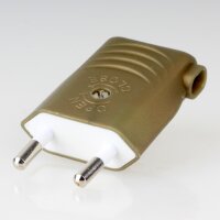 Euro-Flachstecker gold 250V/6A mit seitlicher...