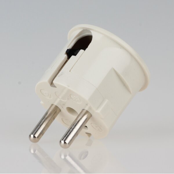 zwei Erdleitersystem Schutzkontakt-Stecker Winkelstecker weiß 250V/16A