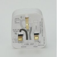 Lampen-Stecker Netzstecker weiß für Großbritannien UK/GB 3-polig 240V/13A flache Stifte