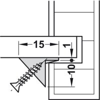 Häfele Rückwandverbinder Rückwandhalter 15x10 mm silberfarben mit Schraube