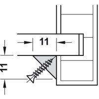 Häfele Rückwandverbinder Rückwandhalter 11x11 mm Kunststoff weiß ohne Schraube