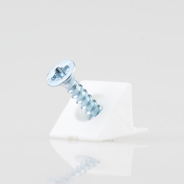 Häfele Rückwandverbinder Rückwandhalter 15x10 mm Kunststoff weiß mit Schraube