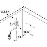 Häfele Rückwandverbinder Rückwandhalter 25x21 mm Metall vernickelt