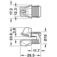 Häfele Rückwandverbinder Rückwandhalter Ixconnect RPC S 15/25 Kunststoff weiß
