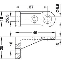 Häfele Rückwandverbinder Rückwandhalter zum Schrauben 46x16mm Kunststoff weiss