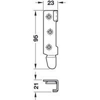 Häfele Möbel Bettverbinder 95x23x21mm Stahl 4 Schließteile (2 Linke und 2 Rechte)
