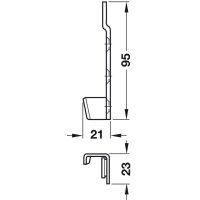 Häfele Möbel Bettverbinder 95x23x21mm Stahl 4 Schließteile (2 Linke und 2 Rechte)