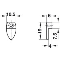 Häfele Spiegelhalter oval Kunststoff transparent 19x10.5mm  für rahmenlose Spiegel