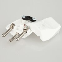 Schutzkontakt-Stecker Schweiz weiß – 250V/10A – mit Schraubkontakten und Zugentlastung