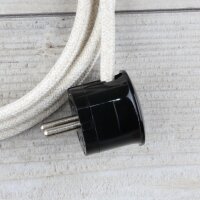Textilkabel Anschlussleitung Zuleitung 2-5m kiesel mit Schutzkontakt-Winkelstecker