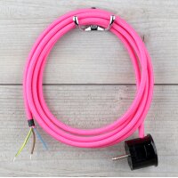 Textilkabel Anschlussleitung Zuleitung 2-5m pink mit...