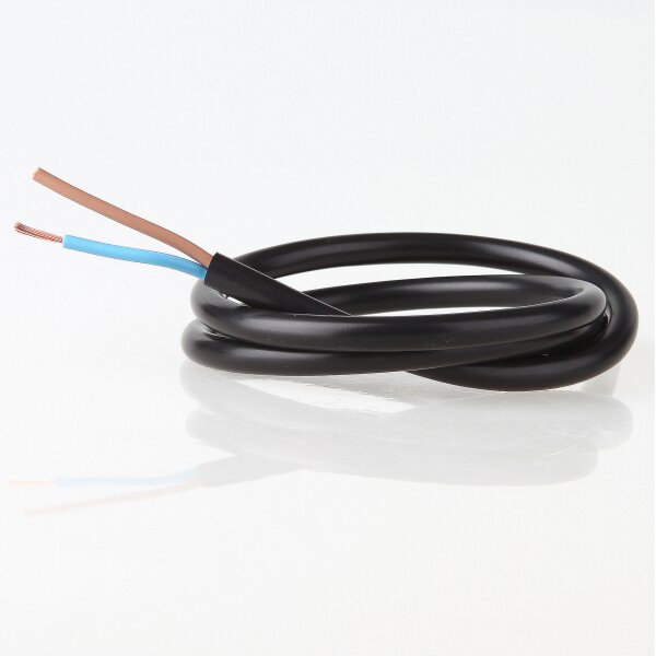 PVC-Lampenkabel schwarz 2-adrig 2x0,75 mm² H03VV-F – Meterware