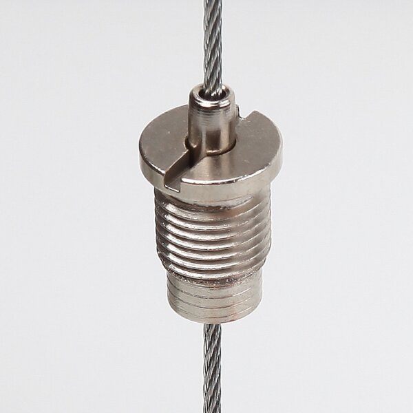 M10x1x8 mm Außengewinde Messing Seilstopper mit Bund und Befestigungsschlitz, vernickelt, Ø 12 mm