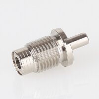 M10x1x8 mm Außengewinde Messing Seilstopper mit Bund und Befestigungsschlitz, vernickelt, Ø 12 mm