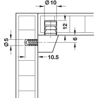 Häfele Korpusverbinder Wandverbinder mit Schraube 14x16 mm Kunststoff braun