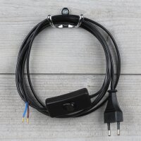 Lampen-Anschlussleitung 2-adrig Schwarz – 2 m mit...